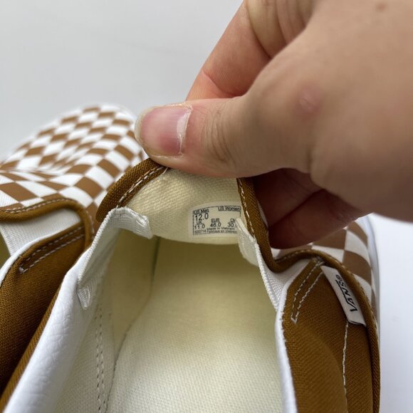 Vans Classic Slip-On Color Theory Golden Brown Skate Shoes Men Sz 12 US NEW - Picture 7 of 10
